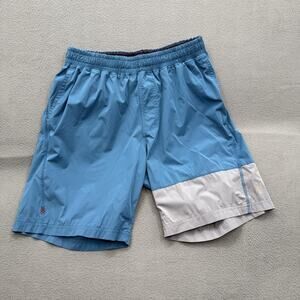 Rhone Shorts Mens Medium Blue Colorblock Lined Elastic Waist Athletic Running